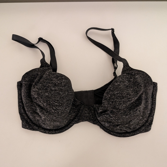 Marled Grey & Black Unlined Semi Demi Victoria's Secret Bra - 32DD - Picture 1 of 4